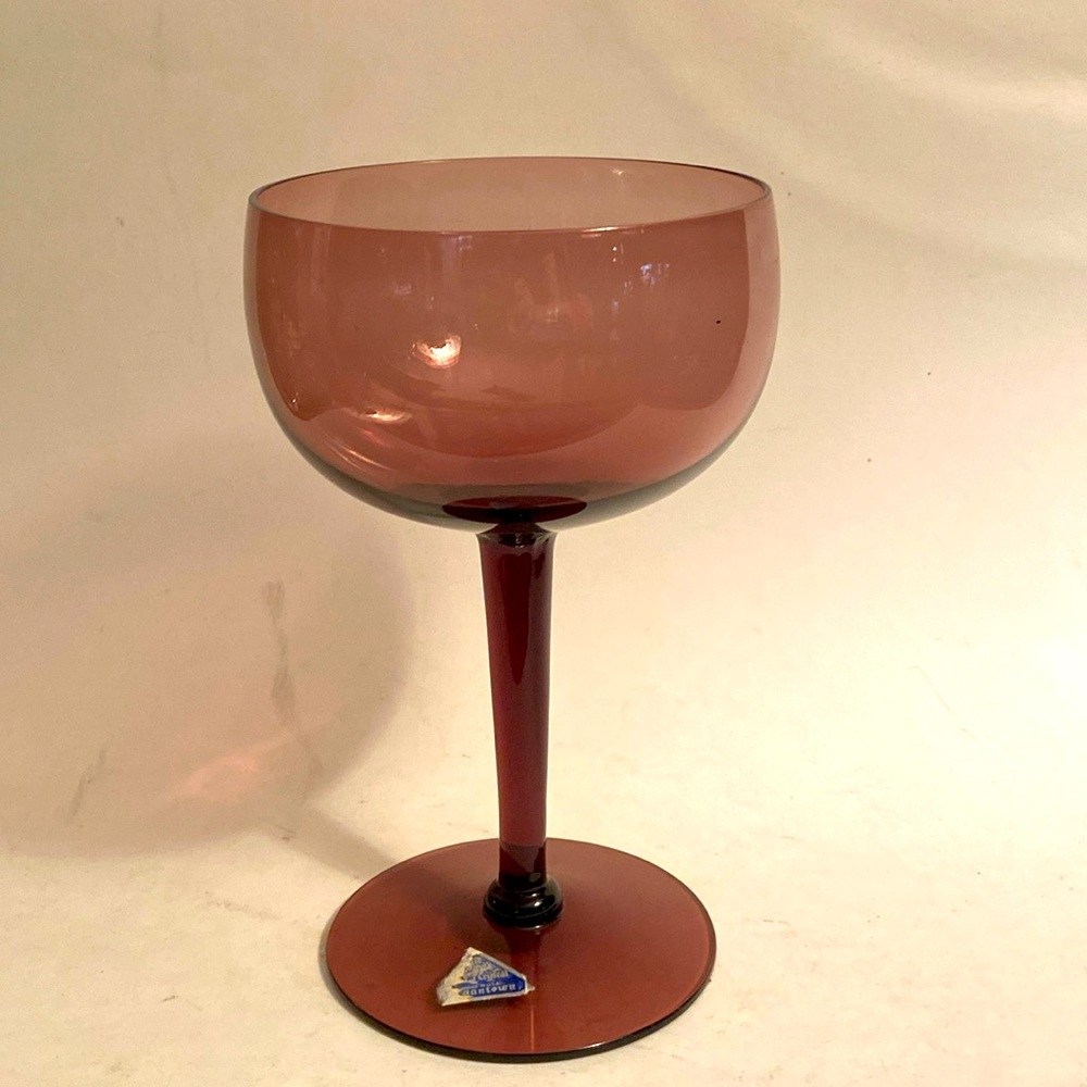 Morgantown amethyst purple crystal glass, high stem, compote bowl 7.5”